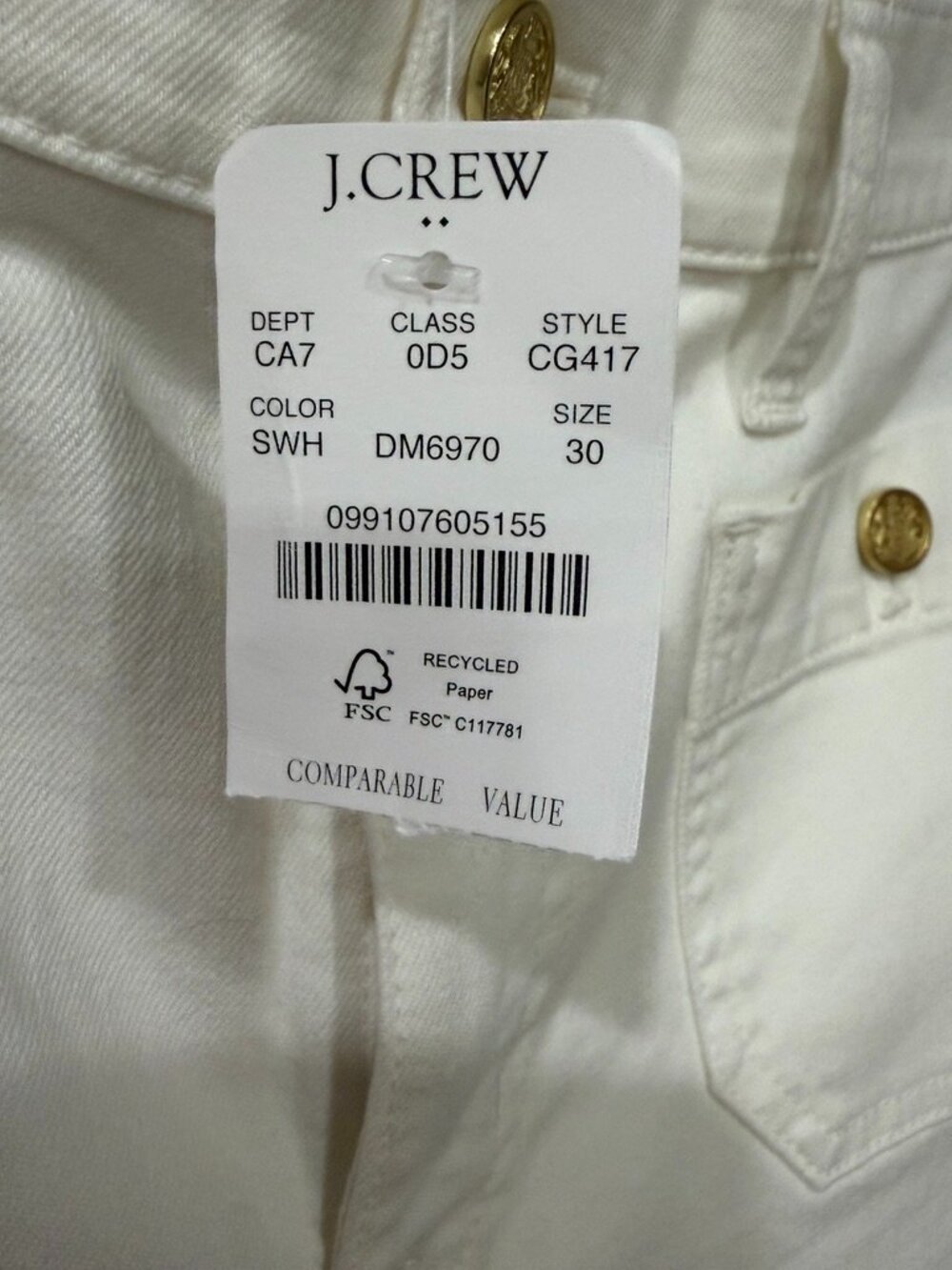 NWT J. Crew Sailor Slim Wide-Leg Jeans Trousers Pants Sz 30 NEW Summer Travel - Picture 5 of 11